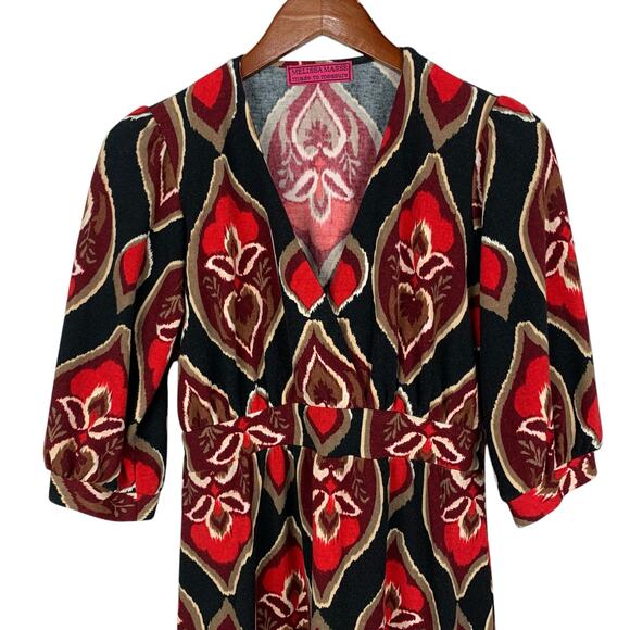 Melissa Masse Dress Made To Measure Red Black Knit Women's M - Picture 2 of 10